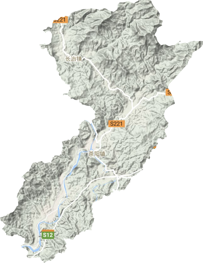茶阳镇地形地图