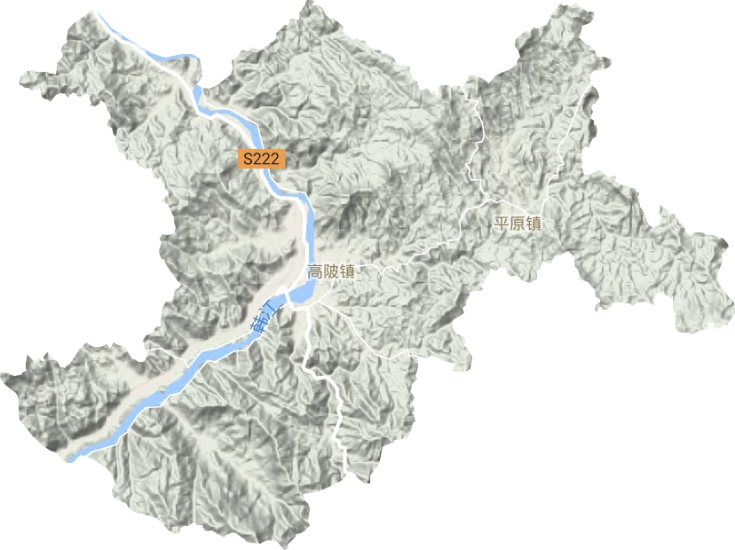 高陂镇地形地图