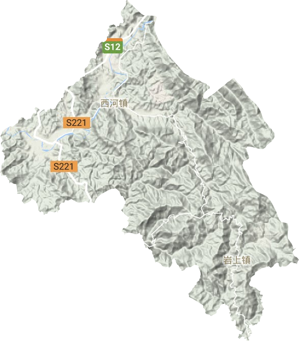 西河镇地形地图