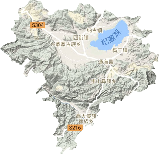 通海县地形地图