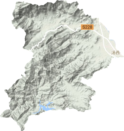 汤西镇地形地图