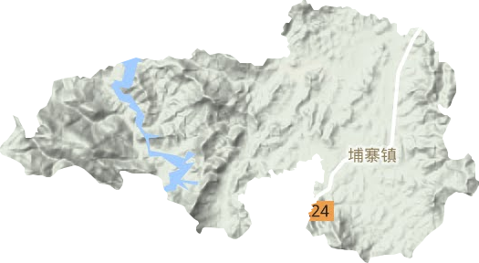 埔寨镇地形地图