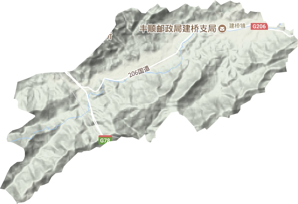 建桥镇地形地图