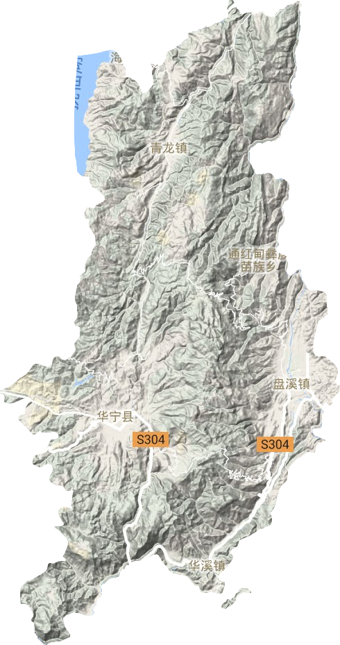 华宁县地形地图