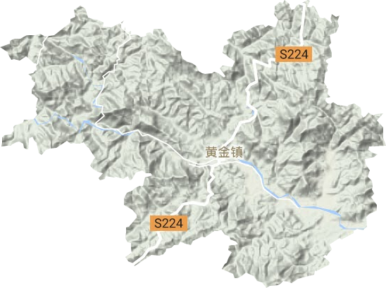 黄金镇地形地图