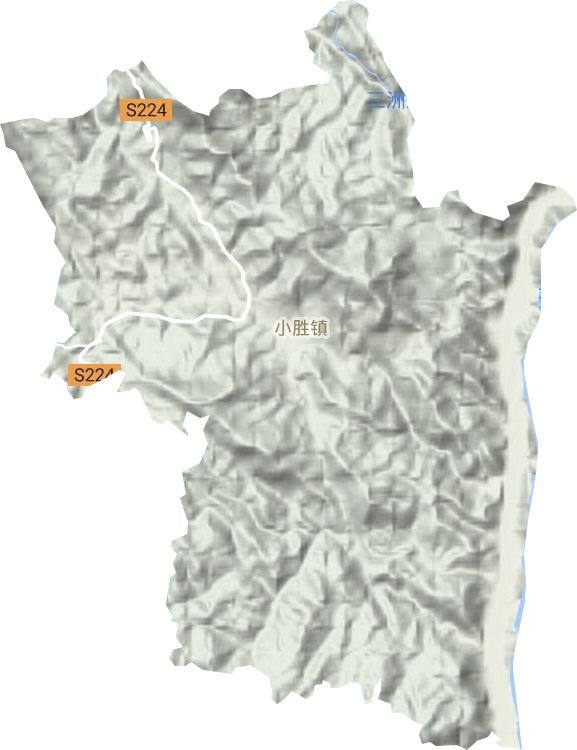 小胜镇地形地图