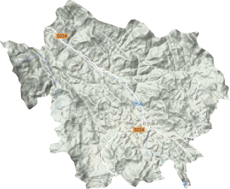 砂田镇地形地图