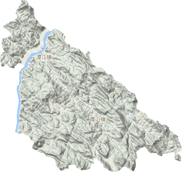 潭江镇地形地图
