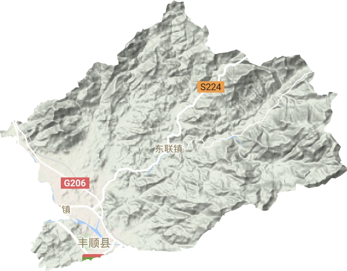 汤坑镇地形地图