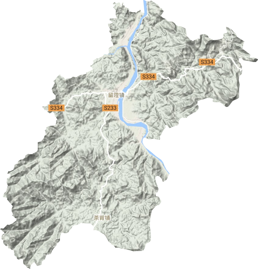 留隍镇地形地图