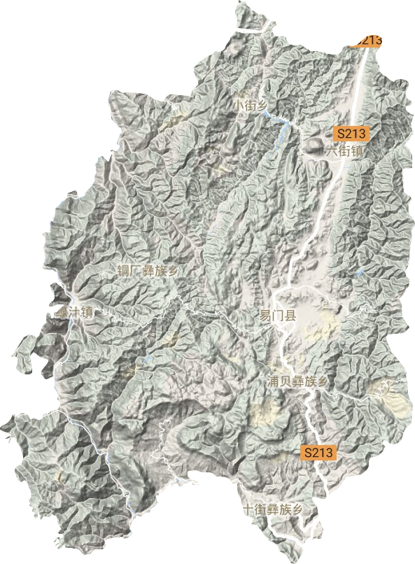 易门县地形地图