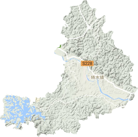 转水镇地形地图