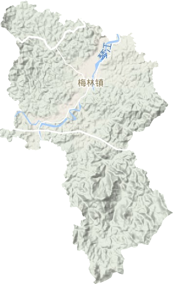 梅林镇地形地图