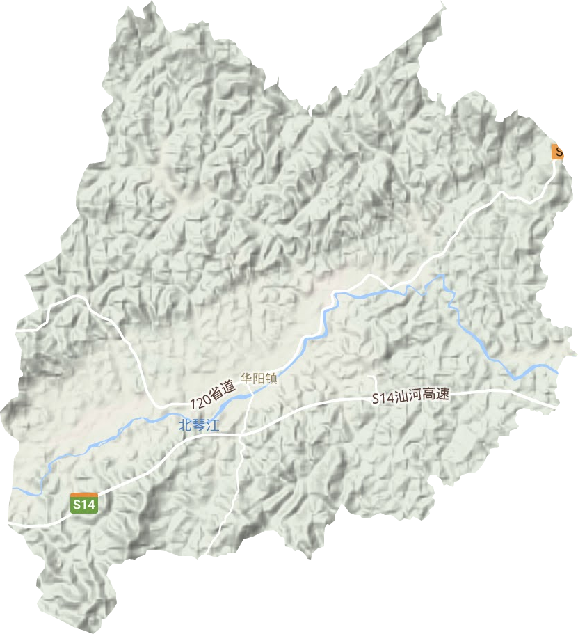 华阳镇地形地图