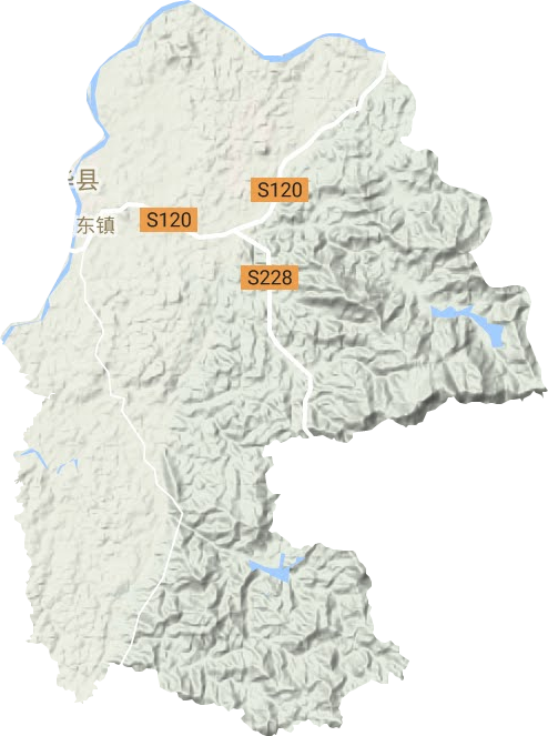 河东镇地形地图