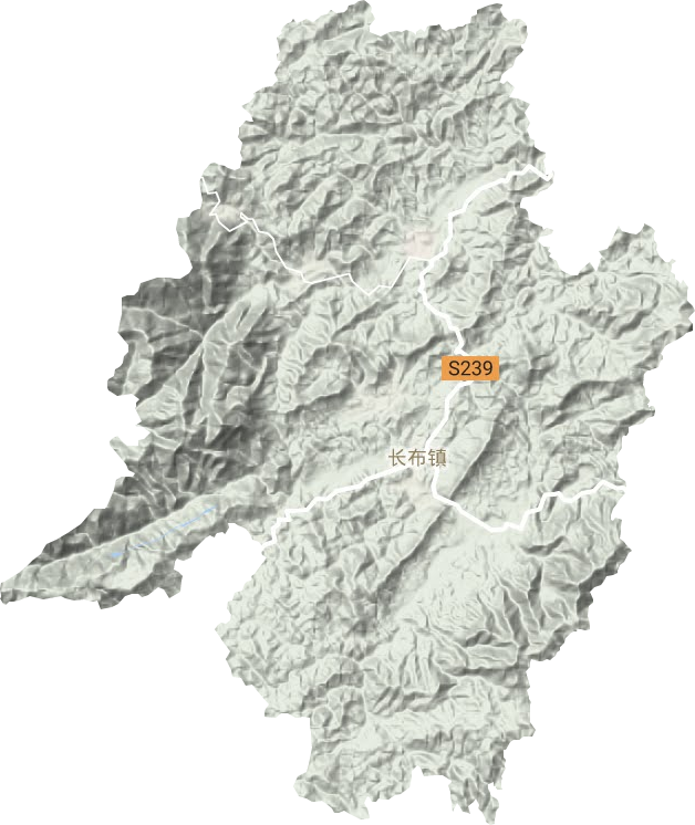 长布镇地形地图