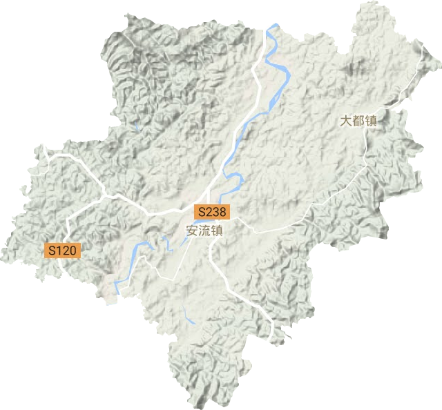 安流镇地形地图