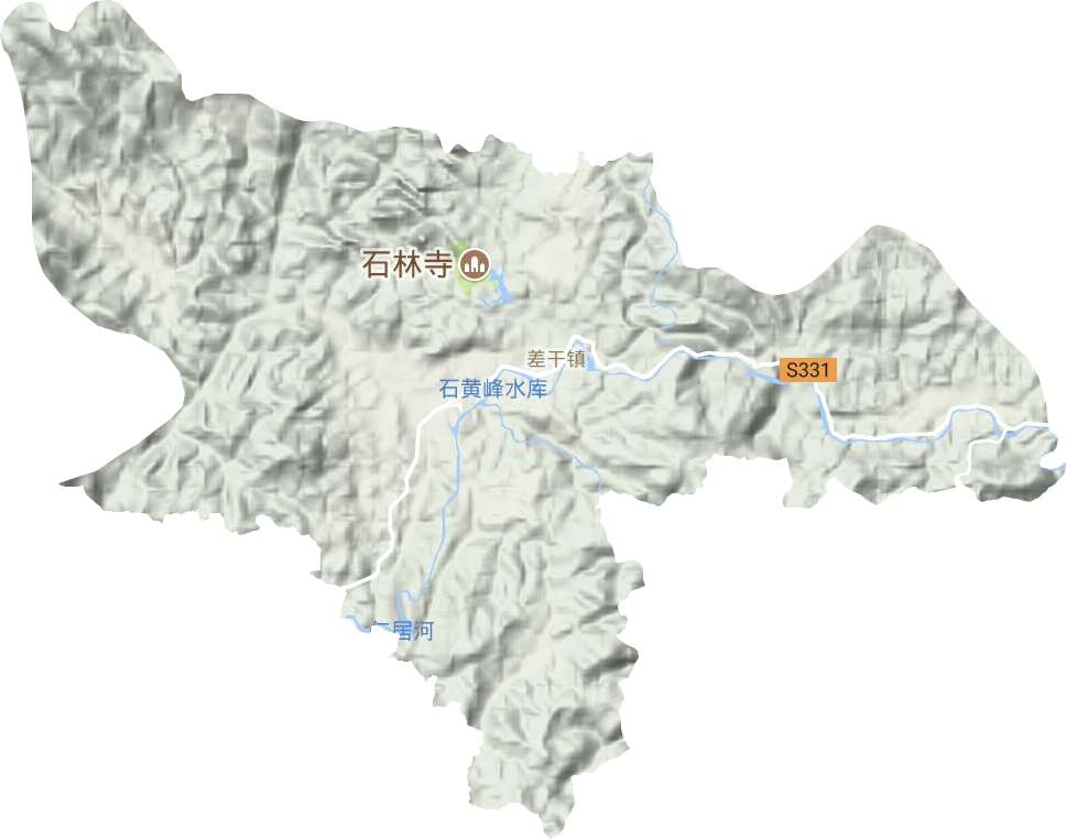 差干镇地形地图