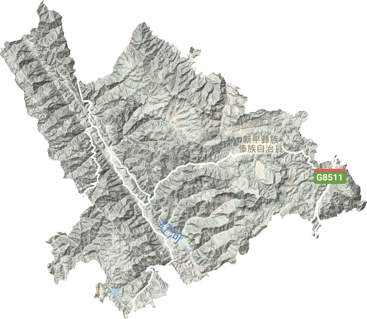 新平县地形地图