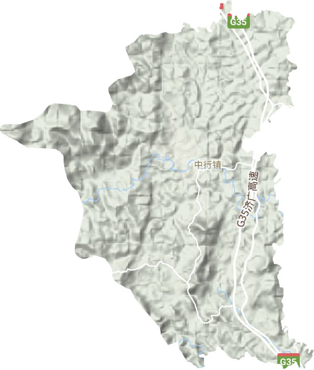 中行镇地形地图