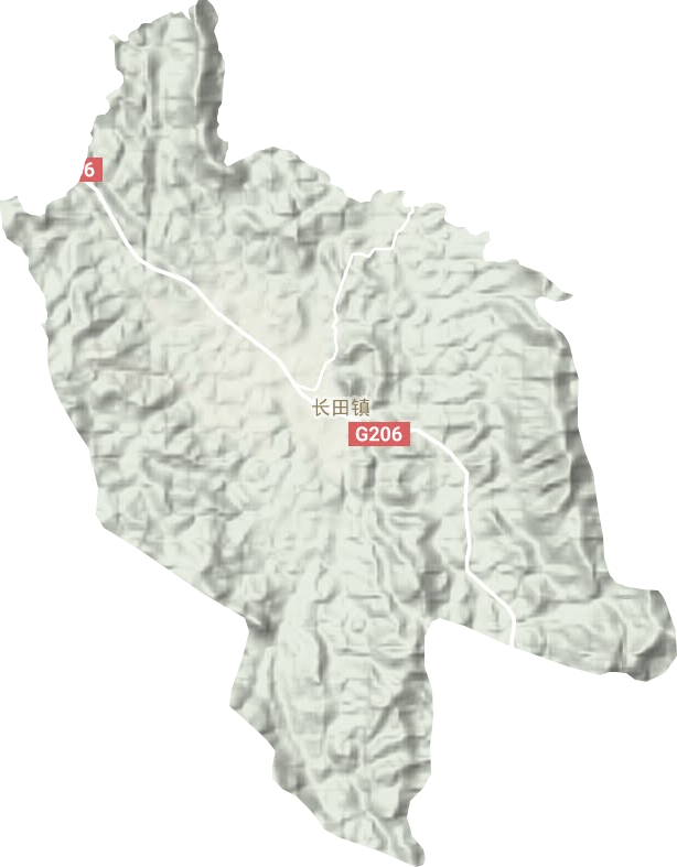 长田镇地形地图