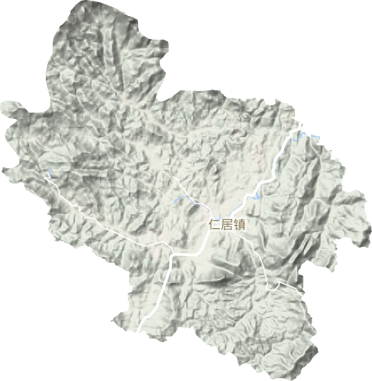 仁居镇地形地图
