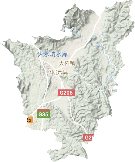 大柘镇地形地图