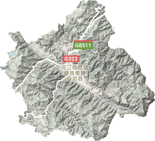 元江县地形地图