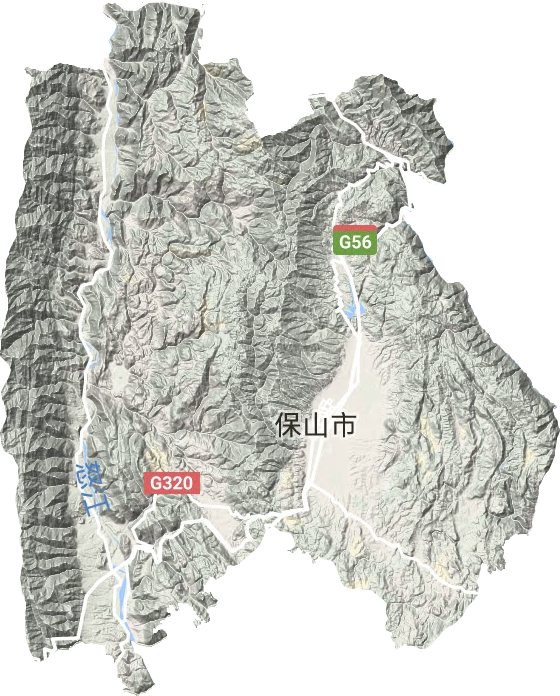 隆阳区地形地图