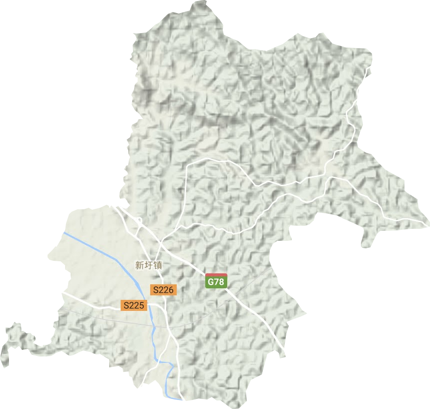 新圩镇地形地图