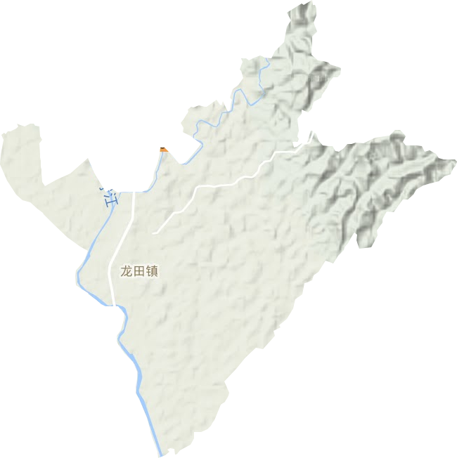 龙田镇地形地图