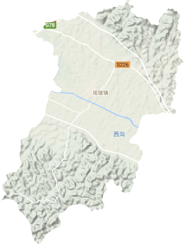 坭陂镇地形地图