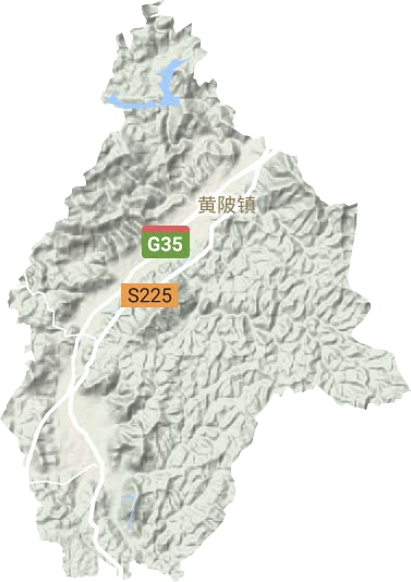 黄陂镇地形地图