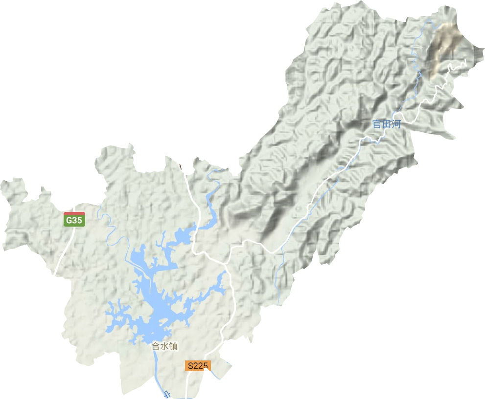 合水镇地形地图