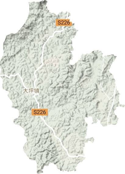 大坪镇地形地图