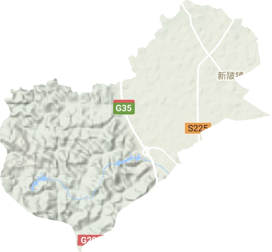新陂镇地形地图