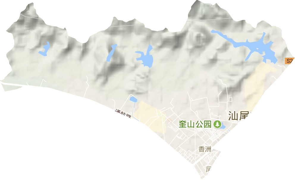 香洲街道地形地图
