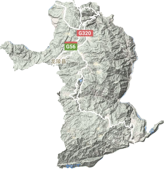 龙陵县地形地图