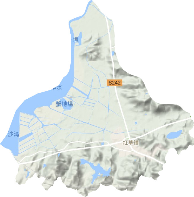 红草镇地形地图