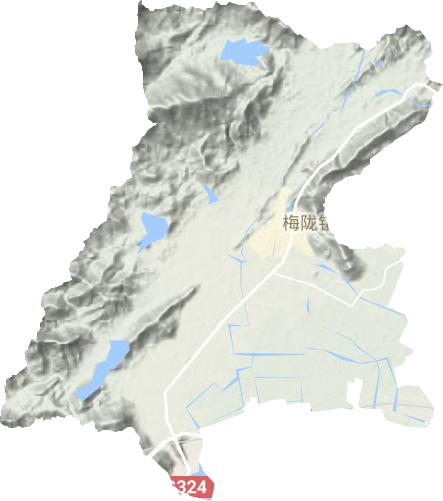 梅陇镇地形地图