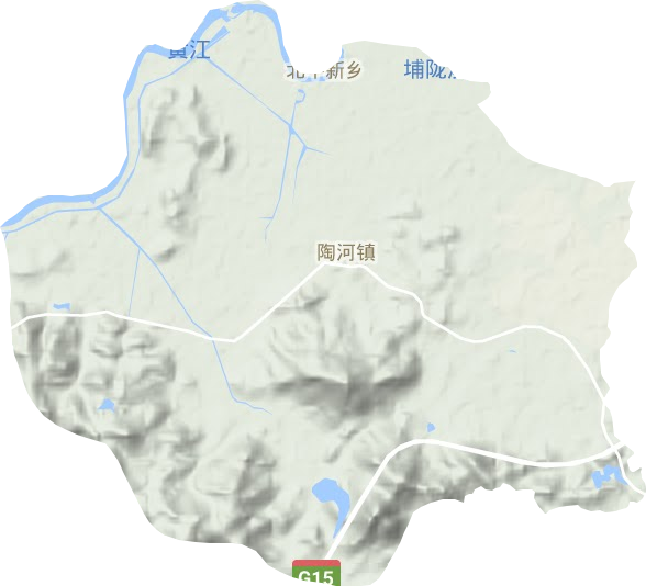 陶河镇地形地图