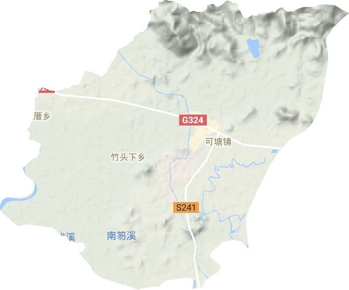 可塘镇地形地图