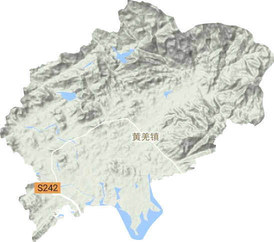 黄羌镇地形地图