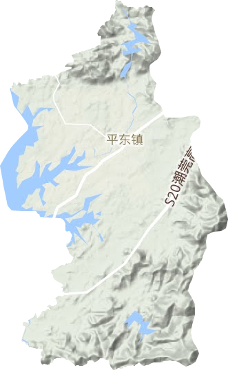 平东镇地形地图