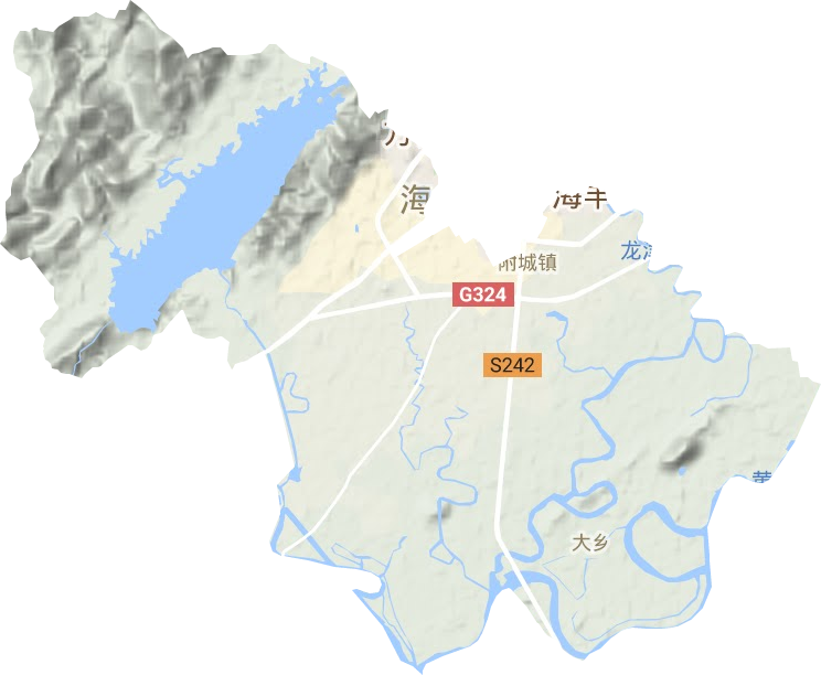 附城镇地形地图