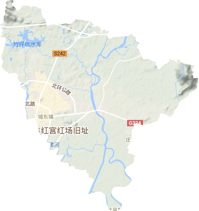 城东镇地形地图