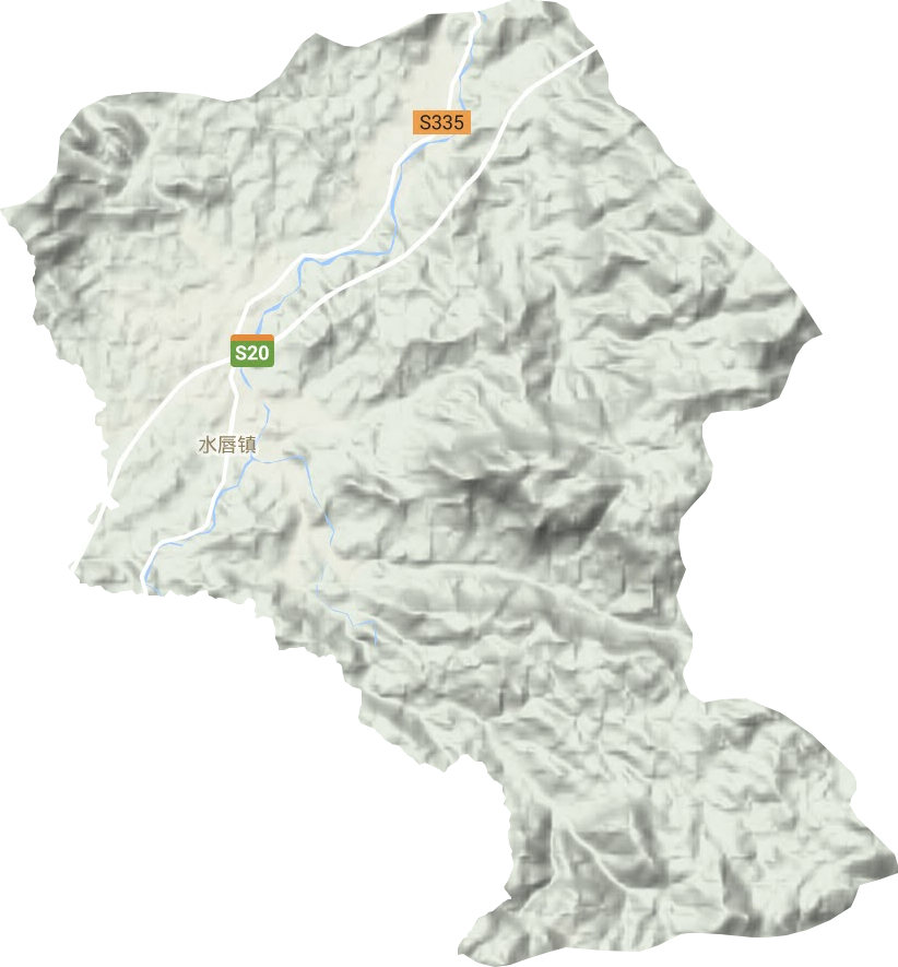 水唇镇地形地图