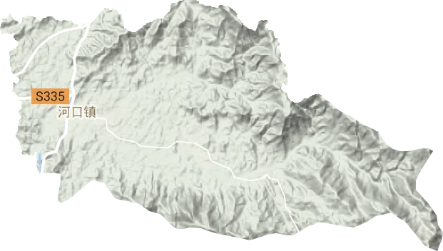 河口镇地形地图