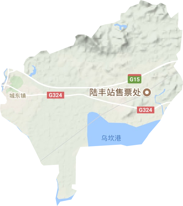 城东街道地形地图