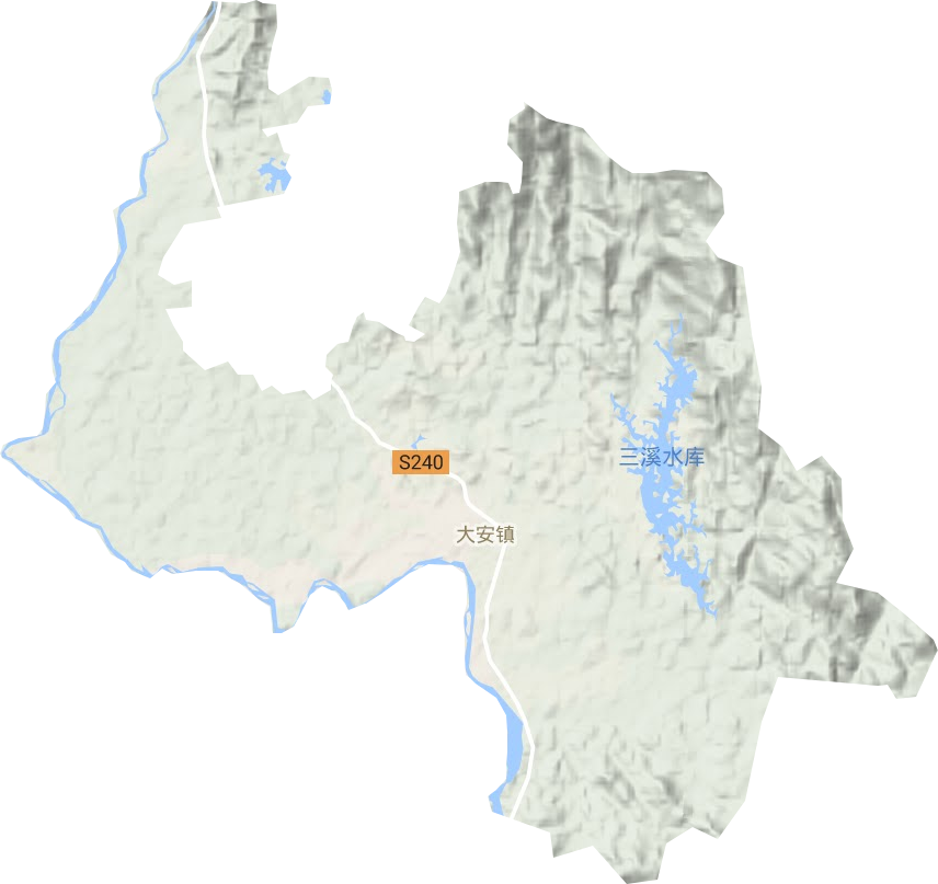大安镇地形地图